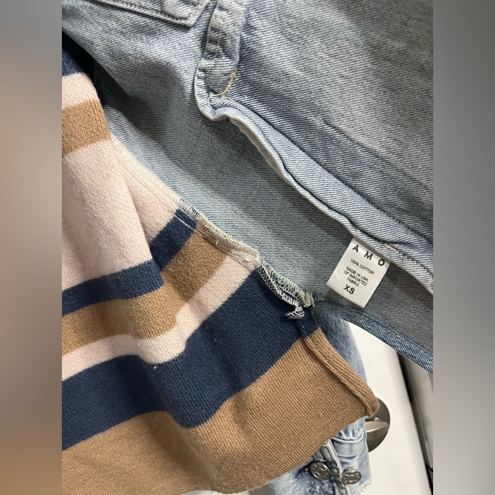AMO DENIM CANTEEN RAW FRAYED HEM DENIM CLASSIC VINTAGE JACKET - BIG SKIES XS - Picture 4 of 10